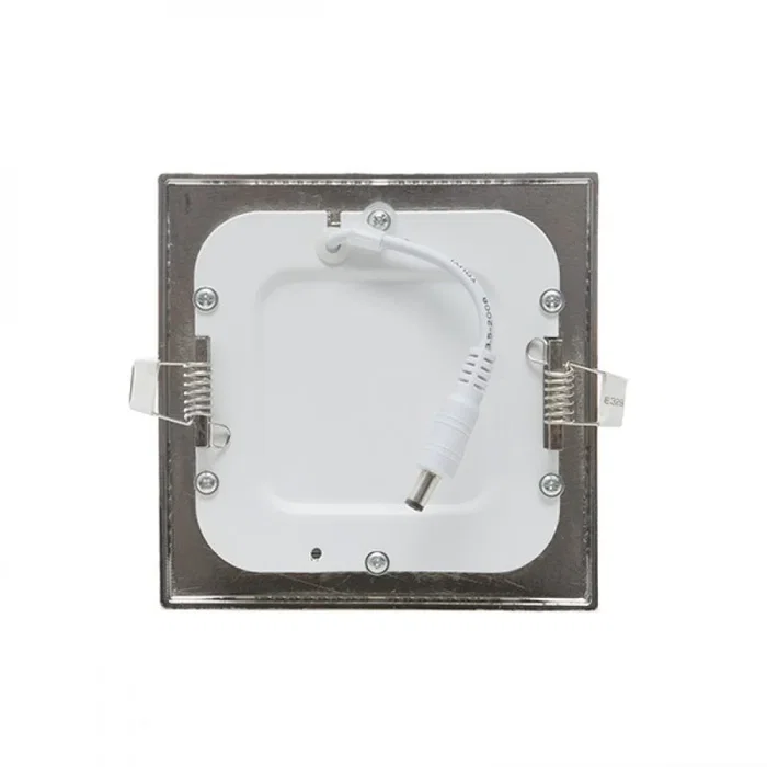 GL-CL-S6N-CW Plaque LED carrée 6W 600Lm 6000K nickel satiné 50 000h, pour plafond, IP25, blanc froid