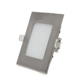 GL-CL-S6N-CW Plaque LED carrée 6W 600Lm 6000K nickel satiné 50 000h, pour plafond, IP25, blanc froid