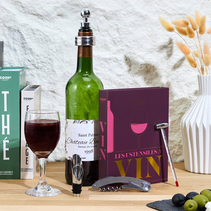 Cook Concept Coffret Livre Accessoires pour Vin 5 Pièces Cook Concept Coffret Livre Accessoires pour Vin 5 Pièces