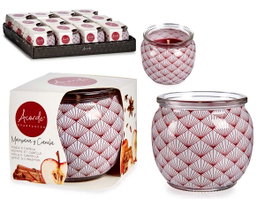 Acorde Bougie Parfumée Cristal Pomme et Cannelle 7x6x7 cm (Set de 12)