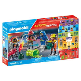 Playmobil MyFigures : Pompiers Action Heroes 71468 avec 4 personnages et accessoires