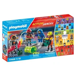 Playmobil 71468 My Figures : Métiers à risque - Figurines pompiers - 4 personnages - Jouet pour enfants dès 5 ans