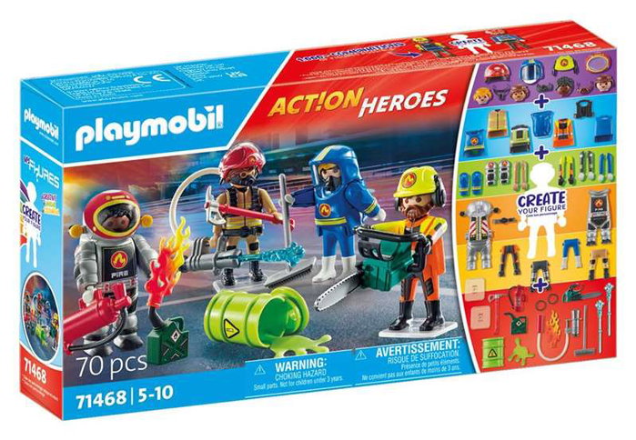 Playmobil My Figures : Pompiers Action Heroes 71468 avec 4 personnages