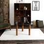Home Deco Factory Table basse en verre trempé et bois d'hevea