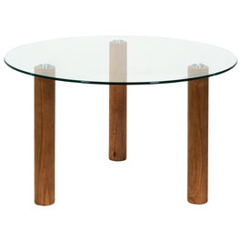 Home Deco Factory Table basse en verre trempé et bois d'hevea
