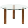 Home Deco Factory Table basse en verre trempé et bois d'hevea