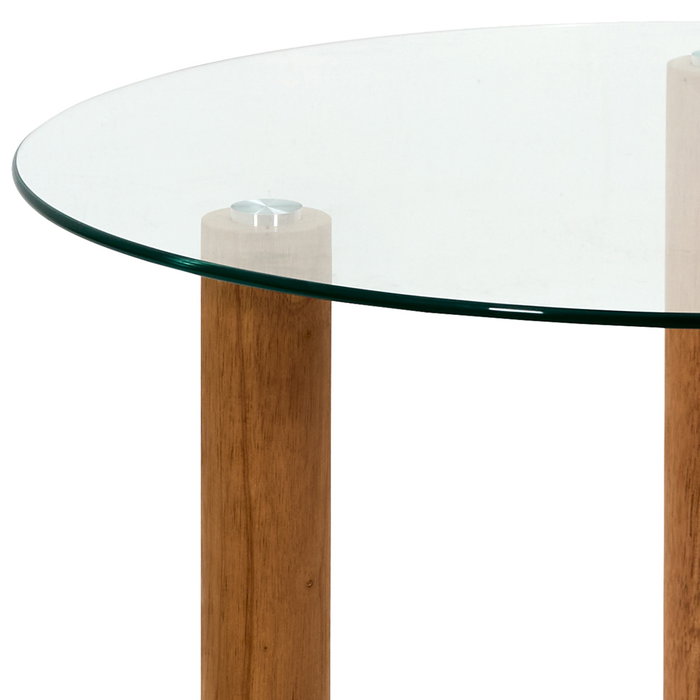 Home Deco Factory Table basse en verre trempé et bois d'hevea Home Deco Factory Table basse en verre trempé et bois d'hevea