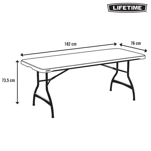 Table Piable Lifetime Blanc 182 x 73,5 x 76 cm 182 x 74 x 76 cm Table Piable Lifetime Blanc 182 x 73,5 x 76 cm 182 x 74 x 76 cm