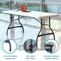 Table Piable Lifetime Blanc 182 x 73,5 x 76 cm 182 x 74 x 76 cm