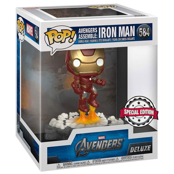 FUNKO Figura POP Marvel Avengers Iron Man Assemble Exclusive - Figurine en Vinyle avec Vitrine d'Exposition