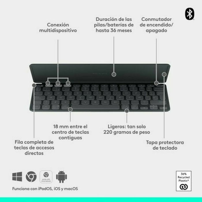 Clavier Logitech 920-012973 Graphite Espagnol QWERTY Clavier Logitech 920-012973 Graphite Espagnol QWERTY