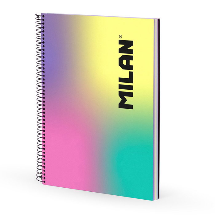 Milan Cahier A4 Sunset multicolore, 120 feuilles quadrillées, couverture rigide Milan Cahier A4 Sunset multicolore, 120 feuilles quadrillées, couverture rigide