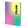 Milan Cahier A4 Sunset multicolore, 120 feuilles quadrillées, couverture rigide