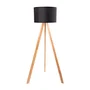 Lampe sur pied "Pyongyang" OPV-780SGN2423 Bois et abat-jour cylindrique en tissu - Design scandinave, nordique, rustique - pour salon, salle à manger