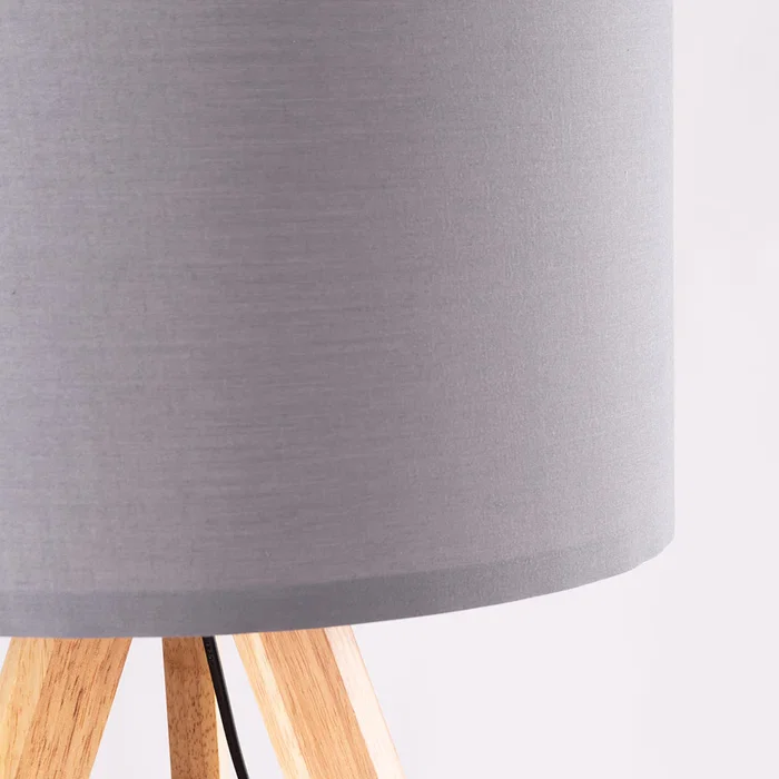 Lampe sur pied "Pyongyang" OPV-780SGN2423 Bois et abat-jour cylindrique en tissu - Design scandinave, nordique, rustique - pour salon, salle à manger Lampe sur pied "Pyongyang" OPV-780SGN2423 Bois et abat-jour cylindrique en tissu - Design scandinave, nordique, rustique - pour salon, salle à manger