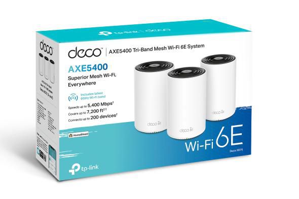TP-Link Deco XE75 Pack de 3, Système Mesh Wi-Fi 6E Tri-Band, Blanc TP-Link Deco XE75 Pack de 3, Système Mesh Wi-Fi 6E Tri-Band, Blanc