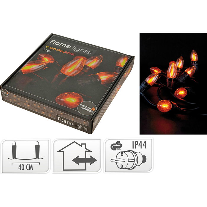 Guirlande lumineuse LED Lifetime 5,1 m 1,5 m Noir Effet flamme Guirlande lumineuse LED Lifetime 5,1 m 1,5 m Noir Effet flamme