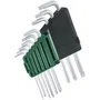 Bosch Set de 9 clés Torx TX8-TX40 en acier S2, avec surface antirouille et barrette de rangement