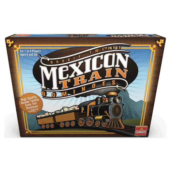 Goliath Jeu de société Train Mexicain - Domino multicolore stratégique avec 8 locomotives, de 1 à 8 joueurs à partir de 3 ans