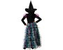 Déguisement Enfant Fille, Robe de Sorcière Multicolore avec Chapeau Pointu - 7-9 Ans (Vert, Polyester) - Idéal Halloween et Fêtes