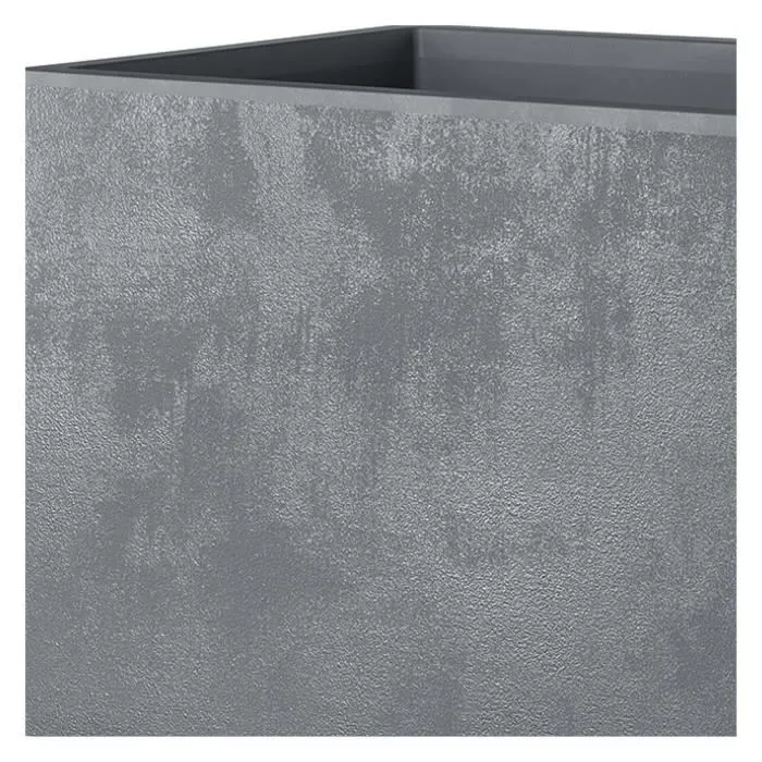Deroma Pot de fleurs Cube Millennium R - 39x39.1 cm - Avec réserve d'eau - Matière recyclée - Résistant au gel et aux UV - Gris cendré - Volume 40.4L