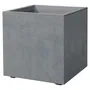 Deroma Pot de fleurs Cube Millennium R - 39x39.1 cm - Avec réserve d'eau - Matière recyclée - Résistant au gel et aux UV - Gris cendré - Volume 40.4L