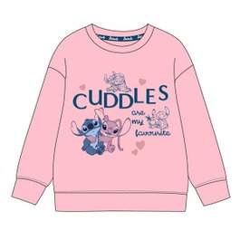 Cerdá Sweat à capuche en coton brushed Stitch - Taille 14 ans - Couleur Rose