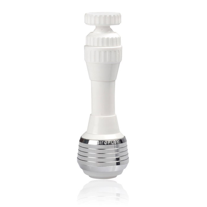 Siroflex Atomiseur de douche avec économiseur Blue Line, blanc et chromé, 11 cm Siroflex Atomiseur de douche avec économiseur Blue Line, blanc et chromé, 11 cm