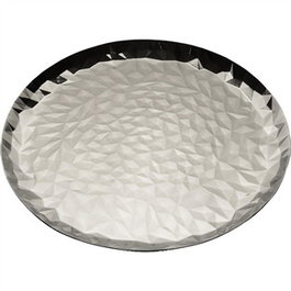 Claudia Raimondo CR03/40 - Bandeau rond en acier inoxydable 18/10 40 cm, effet cristallisé, pour cuisine et service