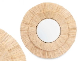 Giftdecor Miroir Rond Double Cadre Marron 73x73x3 cm