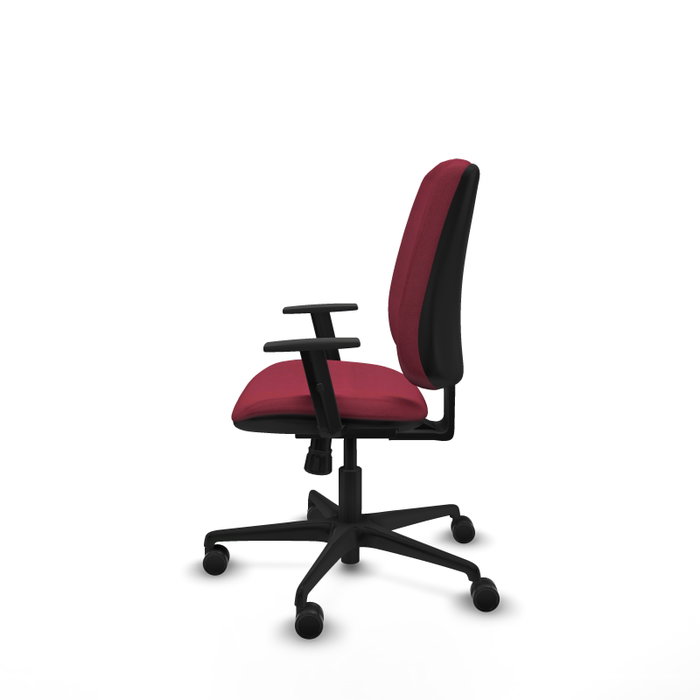 PIQUERAS Y CRESPO Chaise Alares Synchro Tissu Bordeaux Base Nylon Noir