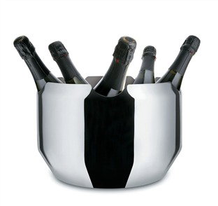Alessi GIA17 Seau à Glace Noé en Acier Inoxydable 18/10, Accessoire pour le Vin, Design Giulio Iacchetti