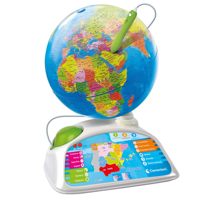 Clementoni Globe interactif réalité augmentée 55522 – Découvre le monde avec 500 quiz éducatifs