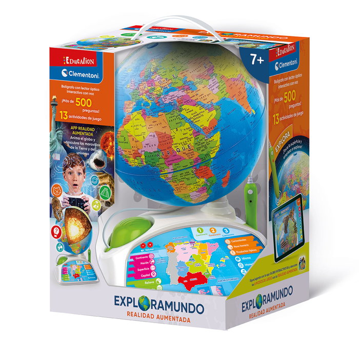Clementoni Globe interactif réalité augmentée 55522 – Découvre le monde avec 500 quiz éducatifs
