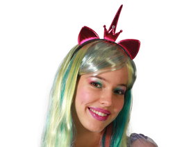 Atosa Serre-tête Licorne Rose avec Oreilles et Couronne