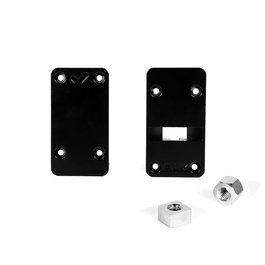 HERRAJES ALK Juego Cazoletas Zmk Negro pour Enderezador de Puerta - Kit Plaque Supérieure + Plaque Inférieure + 2 Écrous