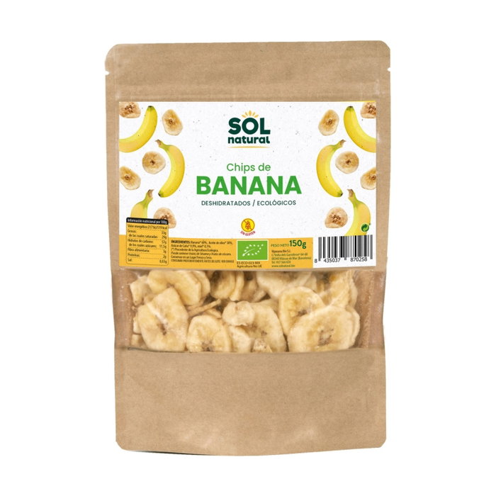 Sol Natural Chips de banane bio déshydratées 150 g Sol Natural Chips de banane bio déshydratées 150 g