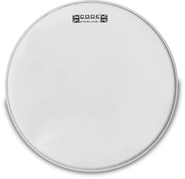 CODE Parche Caja 14" Sterling - Blanc, 2 Couches 7.5 mil avec Renfort Central, Son Puissant pour Batterie