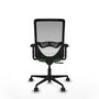 Chaise Zulema Synchro 3 positions tissu Vert Maille Blanc Base en nylon noir Accoudoir 2D Sans appui-tête Roulettes 65mm nylon