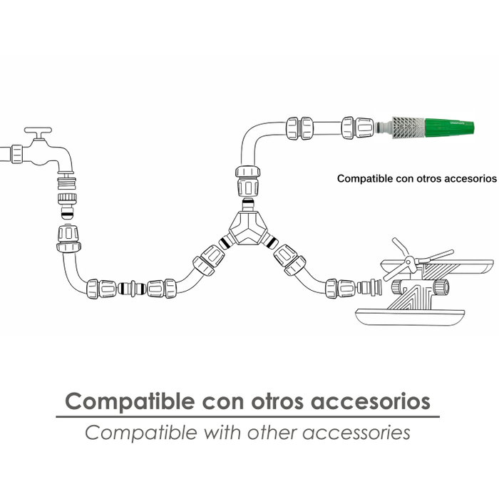 SATURNIA Lance d'arrosage réglable en plastique SATURNIA Lance d'arrosage réglable en plastique