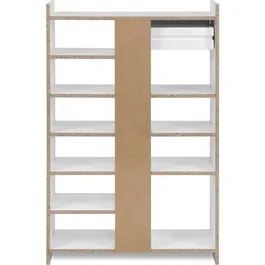 MÜNSTER Meuble à chaussures blanc - 12 paires de chaussures - 71,5 x 25 x 109 cm avec tiroir et étagères de rangement