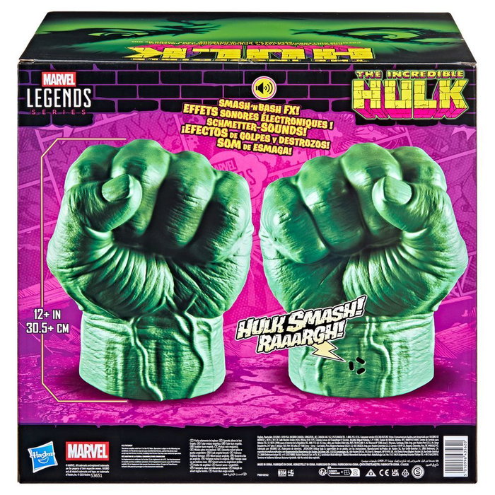 Hasbro Poings de l'incroyable Hulk avec effets sonores électroniques, Marvel Legends Series