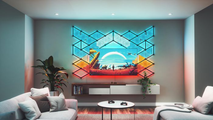 Nanoleaf - Kit 4D Screen Mirror avec Lightstrip pour écrans jusqu'à 85” (215 cm) - Synchronisation de couleurs d'écran, ruban LED adressable et gradiant Nanoleaf - Kit 4D Screen Mirror avec Lightstrip pour écrans jusqu'à 85” (215 cm) - Synchronisation de couleurs d'écran, ruban LED adressable et gradiant