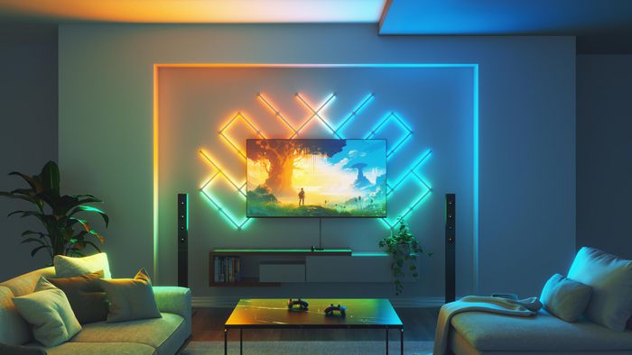 Nanoleaf - Kit 4D Screen Mirror avec Lightstrip pour écrans jusqu'à 85” (215 cm) - Synchronisation de couleurs d'écran, ruban LED adressable et gradiant Nanoleaf - Kit 4D Screen Mirror avec Lightstrip pour écrans jusqu'à 85” (215 cm) - Synchronisation de couleurs d'écran, ruban LED adressable et gradiant