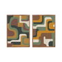 Home ESPRIT Cadre Coton Bois d'acacia Vert et Moutarde 75 x 3 x 105 cm
