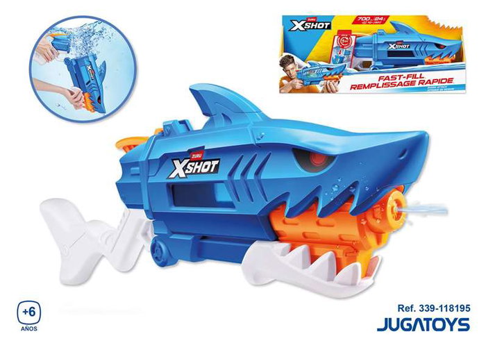 Zuru - Pistola de Agua Tiburón - Pistolet à eau requin - Charge rapide - Pour enfants à partir de 3 ans - Dimensions 63x25x7 cm