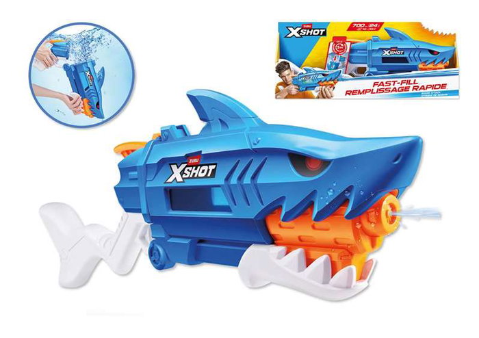 Zuru - Pistola de Agua Tiburón - Pistolet à eau requin - Charge rapide - Pour enfants à partir de 3 ans - Dimensions 63x25x7 cm