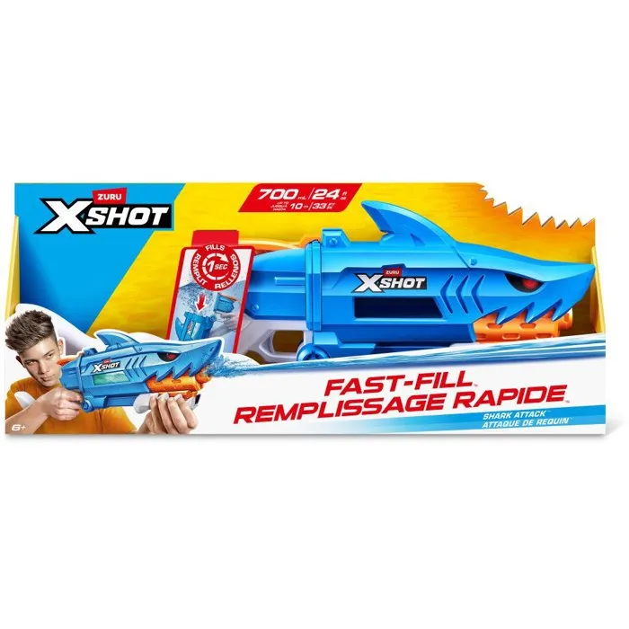 Zuru XSHOT Water Fast-Fill Shark Blaster Pistolet à Eau Zuru XSHOT Water Fast-Fill Shark Blaster Pistolet à Eau