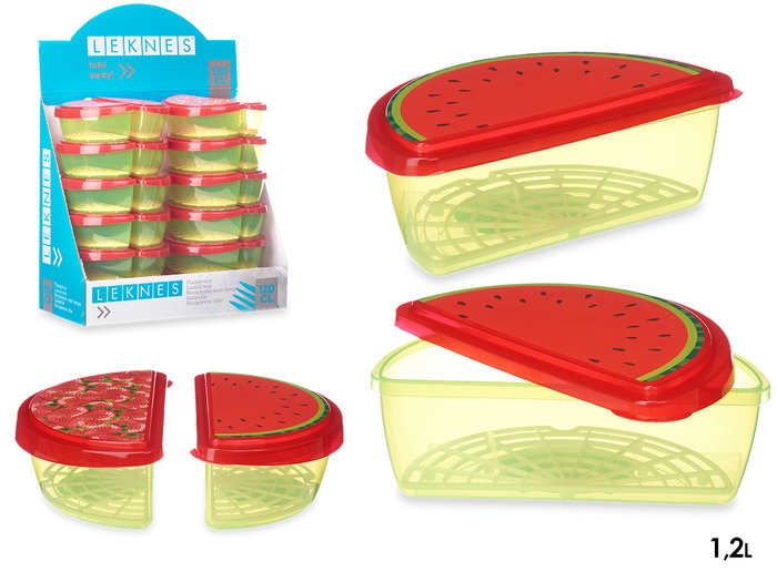 Leknes Tupperware pastèque et fraise 1.2 L 23x8x13 cm plastique (Set de 24) Leknes Tupperware pastèque et fraise 1.2 L 23x8x13 cm plastique (Set de 24)