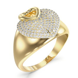 Guess Bague Crazy in Love Taille 52 Dorée